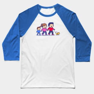 Cute Family Walking Baseball T-Shirt